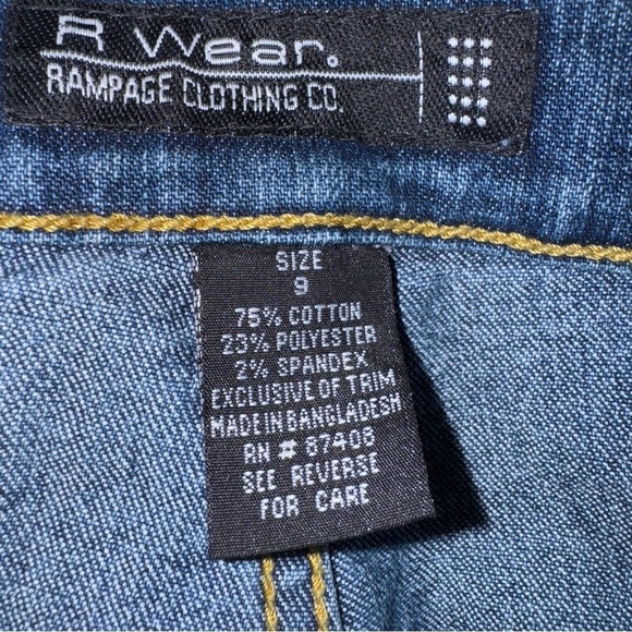 VTG Rampage R Wear Juniors 9 Blue Flare Wide Leg Jeans Medium Rise Faded Denim - Picture 5 of 6